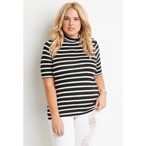 Forever 21 Plus size turtleneck striped top